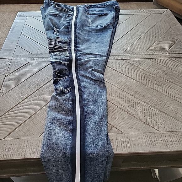 Argonaut Nation Jeans Slim Stretch Distressed Blue Denim - Picture 9 of 10